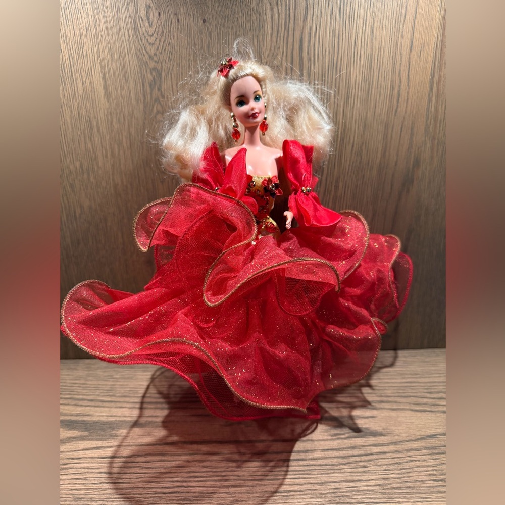 Elegant Red Doll with Flowing Dress